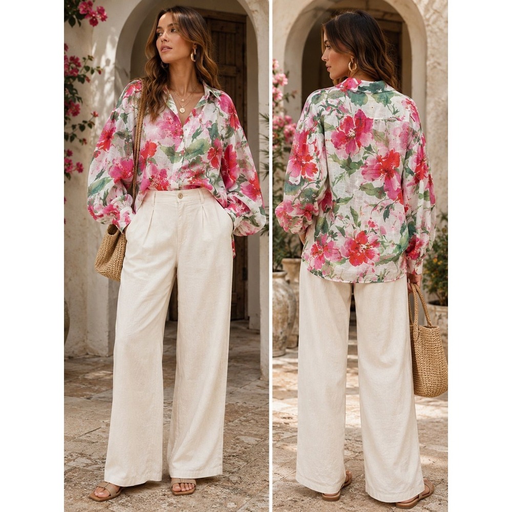 #202 JOIE Floral Button Up Blouse (MSRP: $248) Size XL